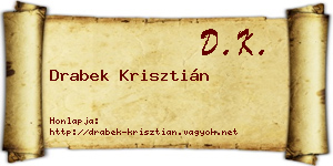 Drabek Krisztián névjegykártya